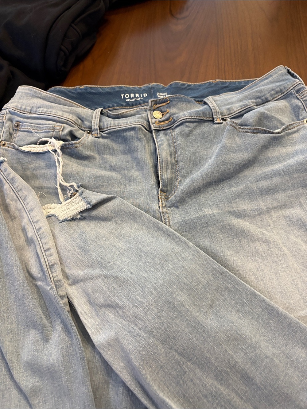 torrid Light Wash Distressed Boyfriend Jeans 24 EXTRA TALL